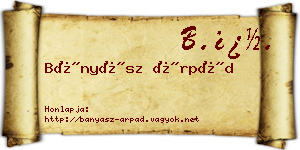 Bányász Árpád névjegykártya