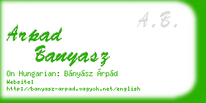 arpad banyasz business card